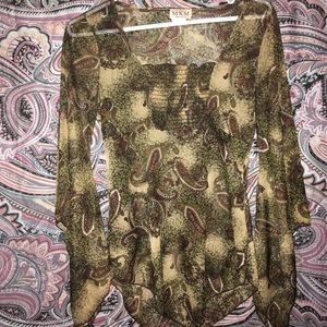 sheer hippie pattern shirt!